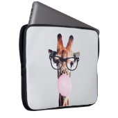 Giraffe Tragend Brillen Blasen Pink Bubble gum Laptopschutzhülle (Vorne Rechts)