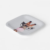 Giraffe Tragend Brillen Blasen Pink Bubble gum Pappteller (Gewinkelt)