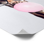 Giraffe Tragend Brillen Blasen Pink Bubble gum Poster (Ecke)