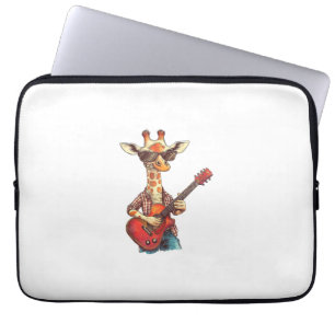 Giraffe trägt eine Sonnenbrille und spielt Gitarre Laptopschutzhülle