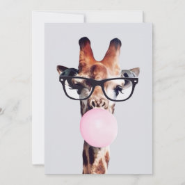 GIRAFFE TRAINGGASEN, DIE EIN PINKBUBBLEGUM BLÖTEN EINLADUNG