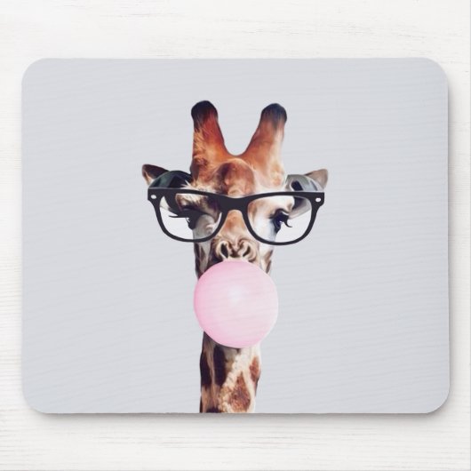 GIRAFFE TRAINGGASEN, DIE EIN PINKBUBBLEGUM BLÖTEN MOUSEPAD (Vorne)