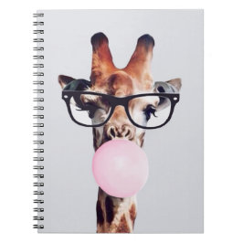 GIRAFFE TRAINGGASEN, DIE EIN PINKBUBBLEGUM BLÖTEN NOTIZBLOCK