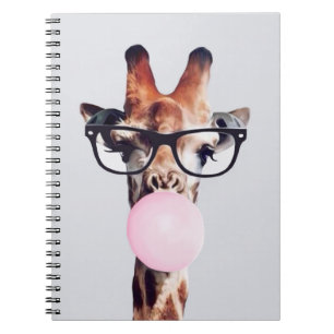 GIRAFFE TRAINGGASEN, DIE EIN PINKBUBBLEGUM BLÖTEN NOTIZBLOCK