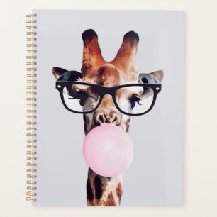 GIRAFFE TRAINGGASEN, DIE EIN PINKBUBBLEGUM BLÖTEN PLANER