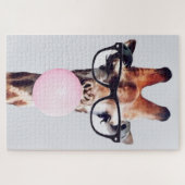 GIRAFFE TRAINGGASEN, DIE EIN PINKBUBBLEGUM BLÖTEN PUZZLE (Horizontal)