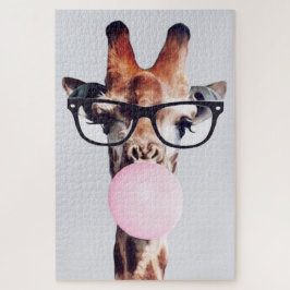GIRAFFE TRAINGGASEN, DIE EIN PINKBUBBLEGUM BLÖTEN PUZZLE