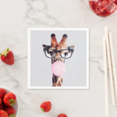 GIRAFFE TRAINGGASEN, DIE EIN PINKBUBBLEGUM BLÖTEN SERVIETTE (Beispiel)