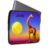 Giraffe-Traumscape/Mond/Sterne editierbar Laptopschutzhülle (Vorne Rechts)