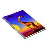 Giraffe-Traumscape/Mond/Sterne editierbar Notizblock (Rechte Seite)