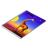 Giraffe-Traumscape/Mond/Sterne editierbar Notizblock (Linke Seite)