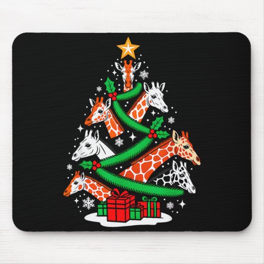 Giraffe Tree Christmas Giraffe Lover Xmas Squad Me Mousepad (Vorne)