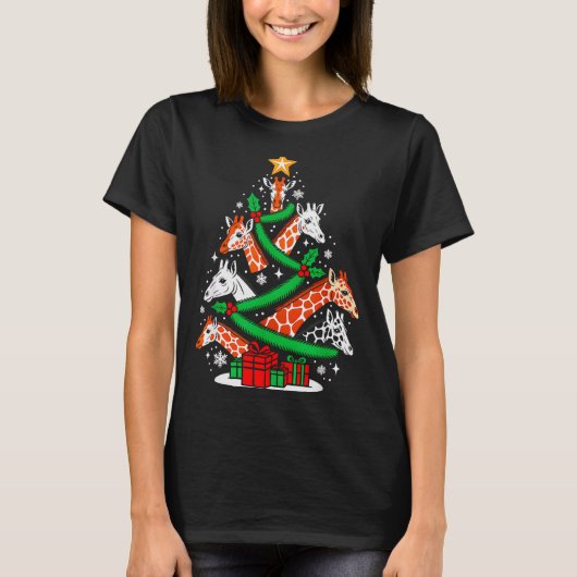Giraffe Tree Christmas Giraffe Lover Xmas Squad Me T-Shirt (Vorderseite)
