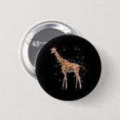 Giraffe Tree Light Christmas Pajama Xmas Animal Lo Button (Vorne & Hinten)