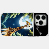 Giraffe trinken unter Mondlicht Case-Mate iPhone Hülle (Rückseite (Horizontal))