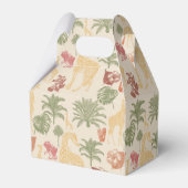 Giraffe & Tropical Blätter Vintage Babydusche Geschenkschachtel (Rückseite)