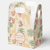 Giraffe & Tropical Blätter Vintage Babydusche Geschenkschachtel (Geöffnet)