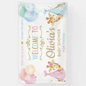 Giraffe Twin Boy Girl Babydusche Begrüßungsgrinsen Banner (Vertikal)