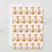 Giraffe Two Wild Safari Animals 2. Geburtstag Einladung (Rückseite)