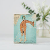 GIRAFFE u. EULE Postkarte (Stehend Vorderseite)