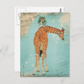 GIRAFFE u. EULE Postkarte (Vorne/Hinten)