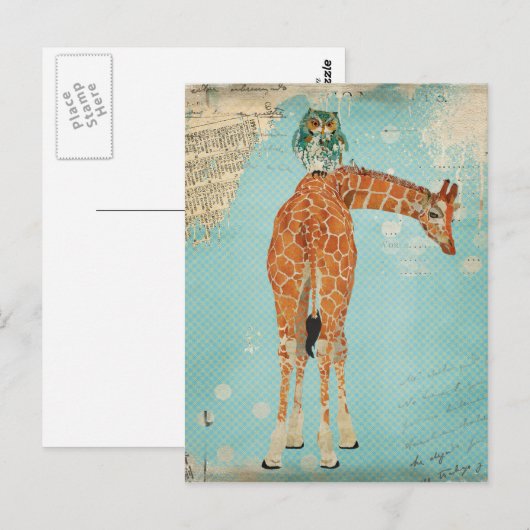 GIRAFFE u. EULE Postkarte (Vorne/Hinten)