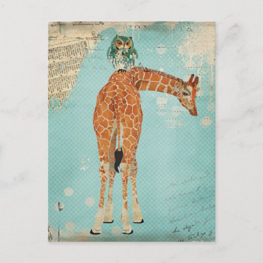 GIRAFFE u. EULE Postkarte (Vorderseite)