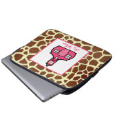 Giraffe u. rosa Elektronik-Tasche für Lehrer Laptopschutzhülle (Vorne Knopf)
