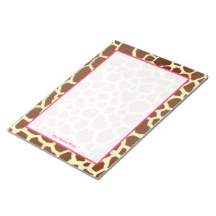 Giraffe u. Rosa-personalisierter Notizblock