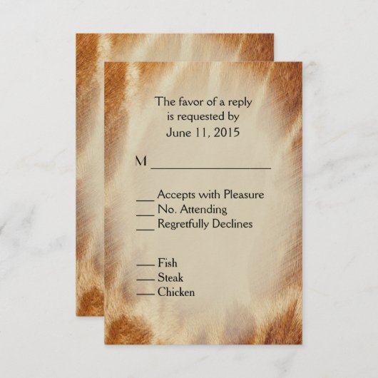 Giraffe UAWG RSVP Karte (Vorne/Hinten)