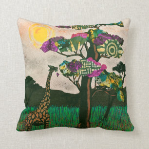 Giraffe über die Flugzeuge Afrikas Kissen