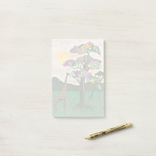 Giraffe über die Flugzeuge Afrikas Post-it Klebezettel (Auf Schreibtisch)