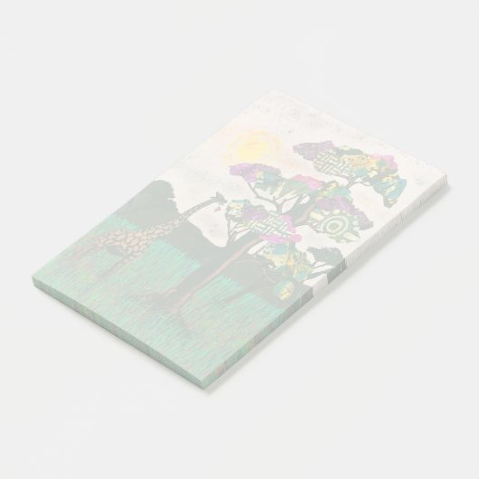 Giraffe über die Flugzeuge Afrikas Post-it Klebezettel (angewinkelt)