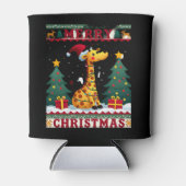 Giraffe Ugly Christmas Sweaters Funny Santa Hat Li Dosenkühler (Vorderseite)