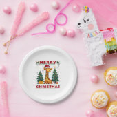 Giraffe Ugly Christmas Sweaters Funny Santa Hat Li Pappteller (Party)