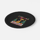 Giraffe Ugly Christmas Sweaters Funny Santa Hat Li Pappteller (Schrägansicht)