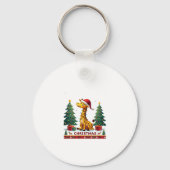 Giraffe Ugly Christmas Sweaters Funny Santa Hat Li Schlüsselanhänger (Vorderseite)