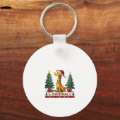 Giraffe Ugly Christmas Sweaters Funny Santa Hat Li Schlüsselanhänger (Vorderseite)