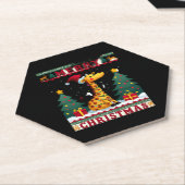 Giraffe Ugly Christmas Sweaters Funny Santa Hat Li Untersetzer (angewinkelt)