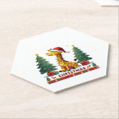 Giraffe Ugly Christmas Sweaters Funny Santa Hat Li Untersetzer (angewinkelt)