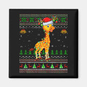 Giraffe Ugly Christmas Sweaters Holiday Santa Cute Magnet (Vorne)