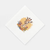 Giraffe umgeben von farbenfrohen Blume Serviette (Ecke)