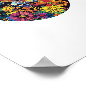 Giraffe umgeben von lebendigen Blume _1 Poster (Ecke)