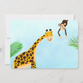 Giraffe und Affe Safari oder Zoo Party Tier Einladung (Rückseite)