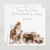 GIRAFFE UND BABY - Einladung (Vorne/Hinten)