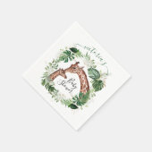 Giraffe und Baby Jungle Baby Shower Teller Serviette (Ecke)
