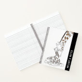 Giraffe und Baby Line Art Art Tiere Notizblock (Innenseite)