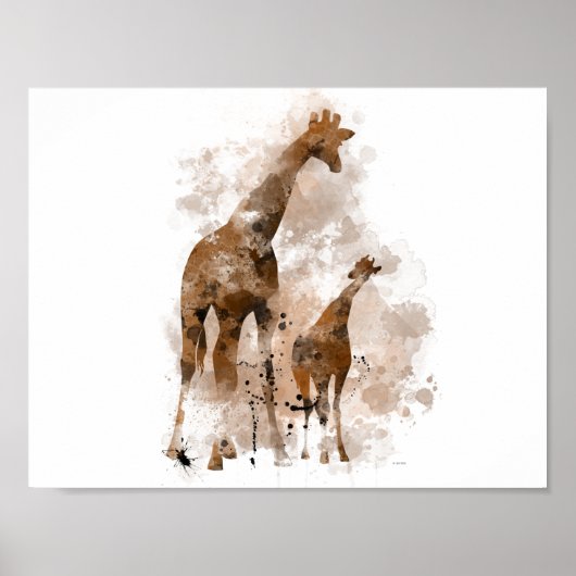 GIRAFFE UND BABY - Poster (Vorne)