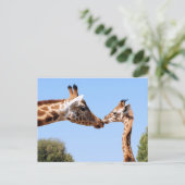 Giraffe und Baby Postkarte (Stehend Vorderseite)