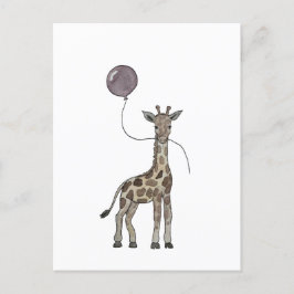 Giraffe und Ballons Postkarte